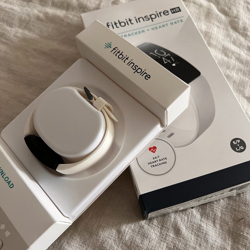 Fitbit Inspire HR Heart Rate and Fitness Tracker With S and L Bands, White